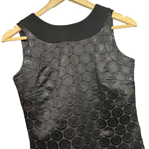 Tory Burch‎ Brylyn Dress Black Metallic Textured Circle Print Cocktail A-Line 0 - Picture 5 of 11